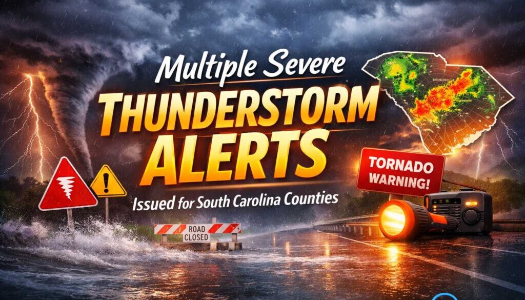Multiple Severe Thunderstorm Alerts Issued for South Carolina Counties