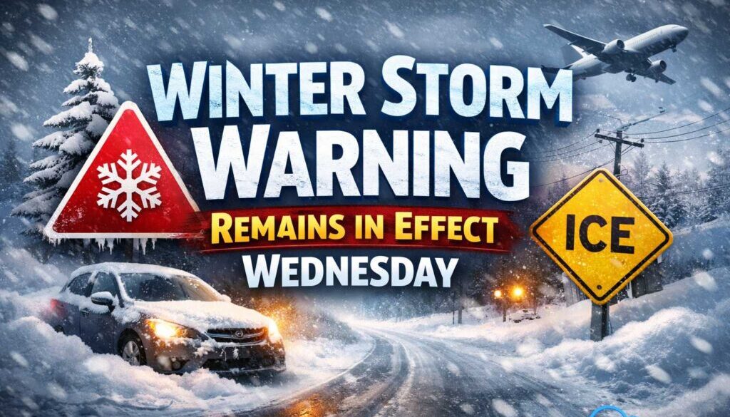 Winter Storm Warning Remains in Effect Wednesday.